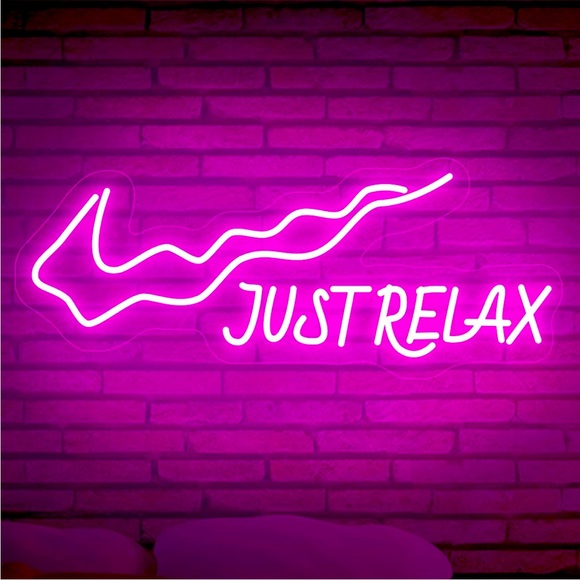 Urban Outfitters Other - NIKE Just Relax Pink Neon Sign Retro 90’s Self Care Bedroom College Teen Decor